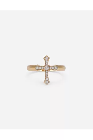 Dolce & Gabbana Rings - Bijoux - Ring with cross and crystals male 58