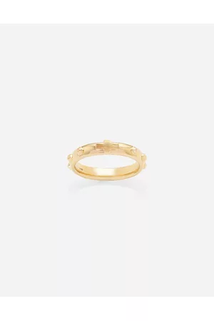 Dolce & Gabbana Love Rings - Rings - Love yellow rossary band with studs and brushed cross male 62