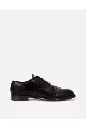 Dolce & Gabbana Formal Shoes - Lace-Ups - Brushed calfskin Derby shoes with branded plate male 39