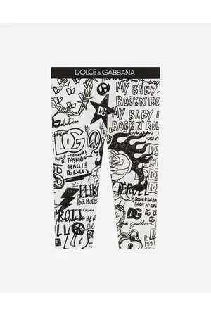 Dolce & Gabbana Printed Skirts - Trousers and Skirts - Graffiti-print interlock leggings female 9/12 months