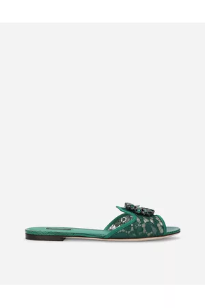 Dolce & Gabbana Mules - Slides and Mules - Slippers in lace with crystals female 40