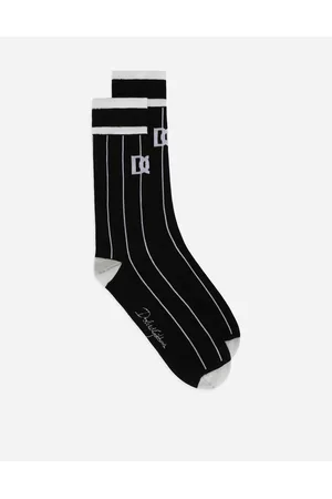 Dolce & Gabbana Socks - Socks - Striped cotton jacquard socks with DG logo male M