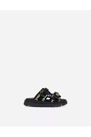 Dolce & Gabbana Sandals - Shoes (24-38) - Sequined multi-colored sandals with metal DG logo female 28