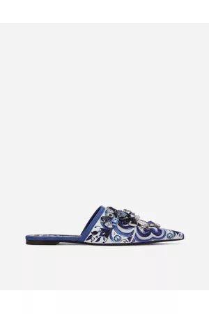 Dolce & Gabbana Mules - Collection - Majolica-print brocade mules with embroidery female 35