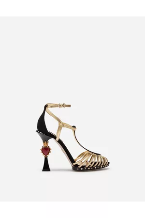Dolce & Gabbana Heeled Sandals - Sandals and Wedges - Sandal in suede and mordoré with sculpted heel female 37