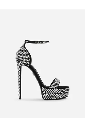 Dolce & Gabbana Platform Sandals - Sandals and Wedges - Satin platform sandals with fusible rhinestones female 36