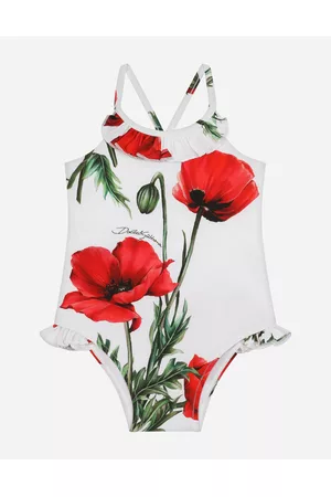 Dolce & Gabbana Swimsuits - Beachwear - Poppy-print one-piece swimsuit female 3/6 months