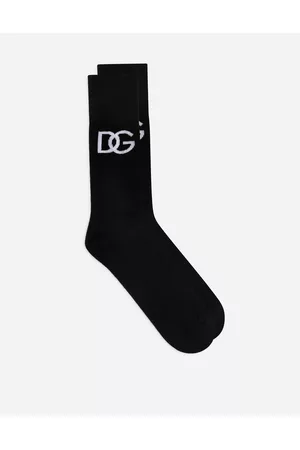Dolce & Gabbana Socks - Socks - Stretch cotton socks with jacquard DG logo male L