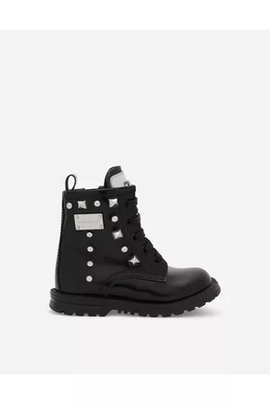 Dolce & Gabbana Boots - Shoes for First Steps (19-26) - Calfskin combat boots with studs female 20
