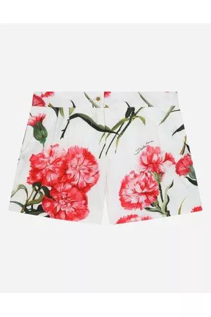 Dolce & Gabbana Printed Skirts - Trousers and Skirts - Carnation-print poplin shorts female 2 years
