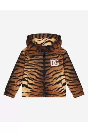 Dolce & Gabbana Hoodies - T-Shirts and Sweatshirts - Jersey hoodie with tiger print female 2 years