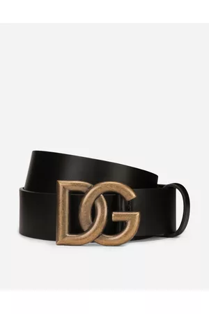 Dolce & Gabbana Belts - Belts - Lux leather belt with crossover DG logo buckle male 95