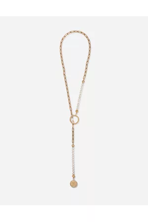 Dolce & Gabbana Necklaces - Bijoux - Necklace with pearls and DG logo medallion male OneSize