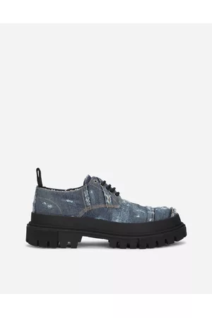 Dolce & Gabbana Outdoor Shoes - Lace-Ups - Denim patchwork hi-trekking Derby shoes male 39