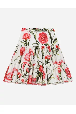 Dolce & Gabbana Printed Skirts - Trousers and Skirts - Long carnation-print poplin skirt female 2 years