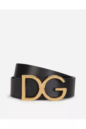 Dolce & Gabbana Belts - Belts - Leather belt with DG logo male 90
