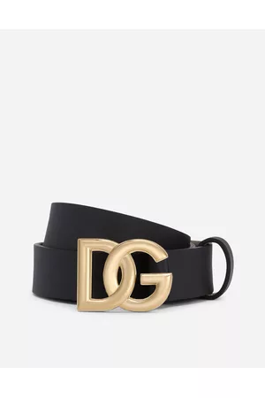 Dolce & Gabbana Belts - Accessories - Calfskin nappa leather belt with DG logo male S