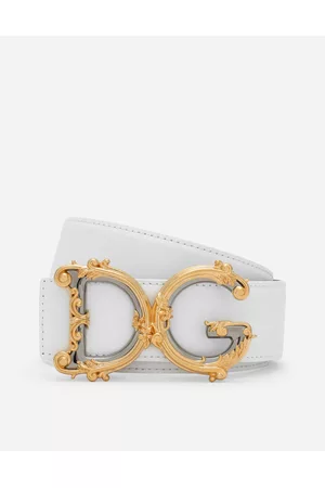 Dolce & Gabbana Belts - Belts - Leather belt with baroque DG logo female 65