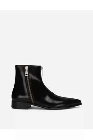 Dolce & Gabbana Ankle Boots - Boots - Brushed calfskin ankle boots with zipper male 40
