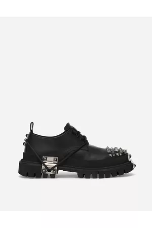 Dolce & Gabbana Outdoor Shoes - Lace-Ups - Studded calfskin hi-trekking Derby shoes male 41