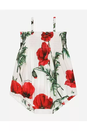Dolce & Gabbana T-Shirts - Gift Sets and Babygrows - Poppy-print poplin romper suit female 3/6 months