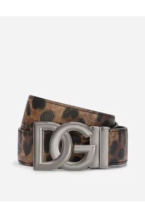 Dolce & Gabbana Belts - Belts - Reversible leopard-print calfskin belt male 90