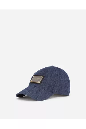Dolce & Gabbana Hats - Hats and Gloves - Denim baseball cap with branded plate male 57