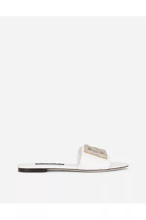 Dolce & Gabbana Sandals - Slides and Mules - Calfskin sliders with DG logo female 37