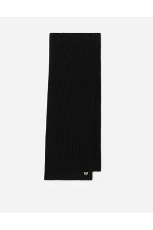 Dolce & Gabbana Scarves - Accessories - Ribbed knit scarf with metal DG logo female M