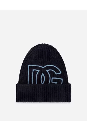 Dolce & Gabbana Hats - Hats and Gloves - Knit cotton hat with DG patch male OneSize