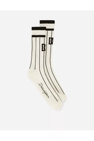 Dolce & Gabbana Socks - Socks - Striped cotton jacquard socks with DG logo male M