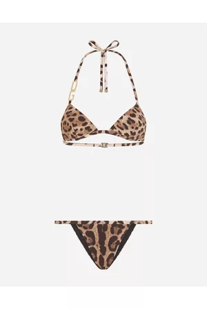 Dolce & Gabbana Triangle Bikinis - Beachwear - Leopard-print triangle bikini female 1