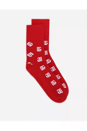 Dolce & Gabbana Socks - Socks - Stretch cotton jacquard socks with DG Monogram male M