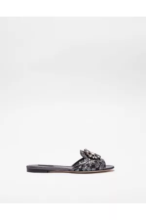 Dolce & Gabbana Mules - Slides and Mules - Slippers in lace with crystals female 39
