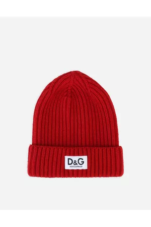Dolce & Gabbana Hats - Accessories - Ribbed knit hat with logo label male S