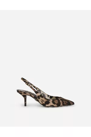 Dolce & Gabbana High Heels - Pumps and Slingback - Leopard-print cotton slingbacks female 36