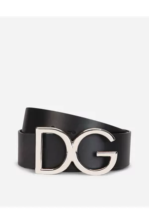 Dolce & Gabbana Belts - Belts - Leather belt with DG logo male 80