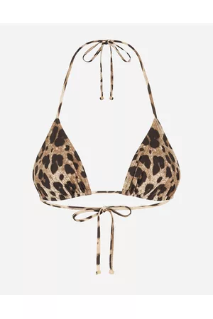 Dolce & Gabbana Triangle Bikinis - Beachwear - Leopard-print triangle bikini top female 1