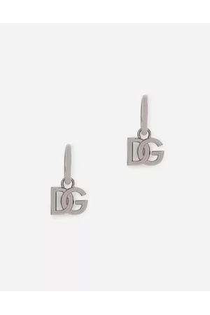 Dolce & Gabbana Earrings - Bijoux - Hoop earrings with DG logo pendants male OneSize