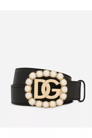 Dolce & Gabbana Belts - Belts - Calfskin belt with DG logo with pearls female 70