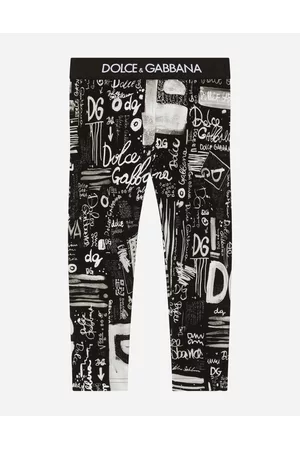 Dolce & Gabbana Printed Skirts - Trousers and Skirts - Graffiti-print interlock leggings female 2 years