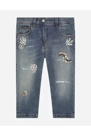 Dolce & Gabbana Stretch Jeans - Trousers and Skirts - Stretch denim jeans with bejeweled embellishment female 3 years