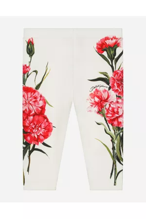 Dolce & Gabbana Printed Skirts - Trousers and Skirts - Carnation-print interlock leggings female 3/6 months