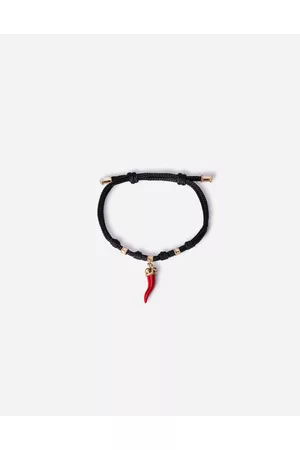 Dolce & Gabbana Charm Bracelets - Bracelets - Fabric Good luck bracelet with enameled yellow pendant charm male M