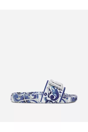 Dolce & Gabbana Slippers - Collection - Calfskin beachwear sliders in majolica-design rubberized calfskin female 39