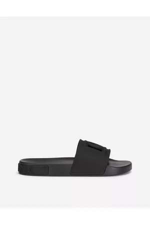 Dolce & Gabbana Sandals - Sandals and Slides - Rubber beachwear sliders with DG Millennials logo male 39