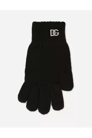 Dolce & Gabbana Gloves - Accessories - Ribbed knit gloves with metal DG logo female M