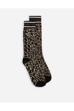 Dolce & Gabbana Socks - Socks - Leopard-print cotton jacquard socks female S