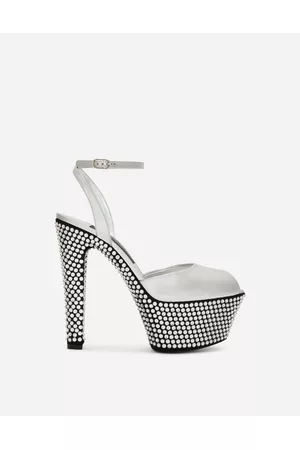 Dolce & Gabbana Platform Sandals - Sandals and Wedges - Mirrored-effect calfskin platforms with fusible rhinestones female 39
