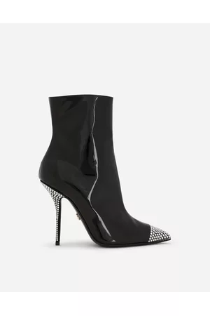 Dolce & Gabbana Ankle Boots - Boots and Booties - Patent leather ankle boots with fusible rhinestones female 37